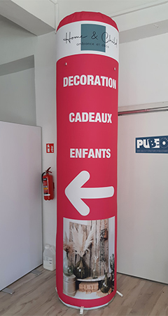 Des structures gonflables comme produits de communication.